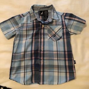 Nautical Toddler Button Up Short Sleeve Shirt